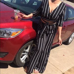 2 pieces Pants and Crop Top